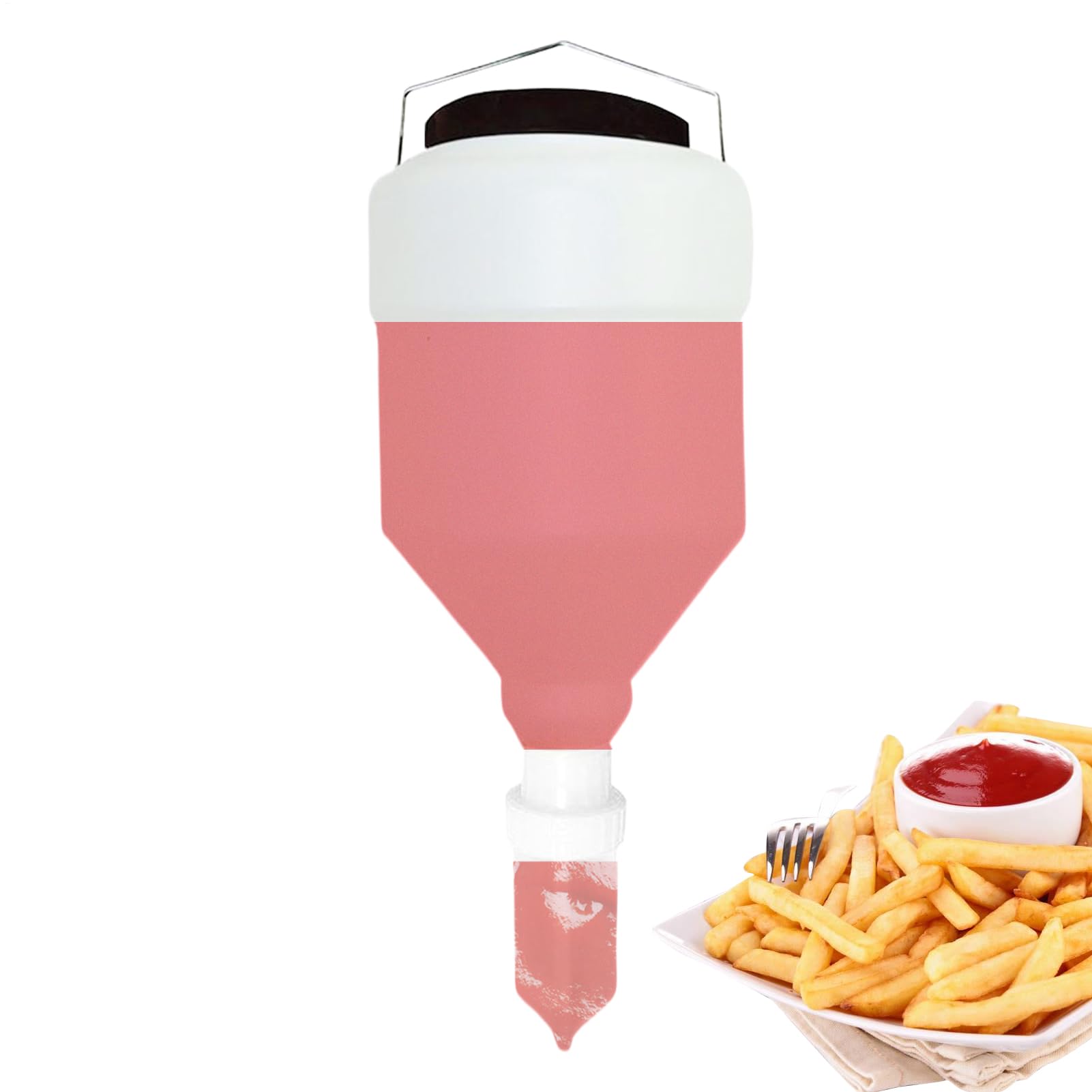 Bottiglia per salsa - Dispenser sospeso, Flacone ricaricabile da 5,5 litri con capacità e a prova di perdite per salse da cucina condimenti per condimenti Ketchup Conservazione e Quotidiano