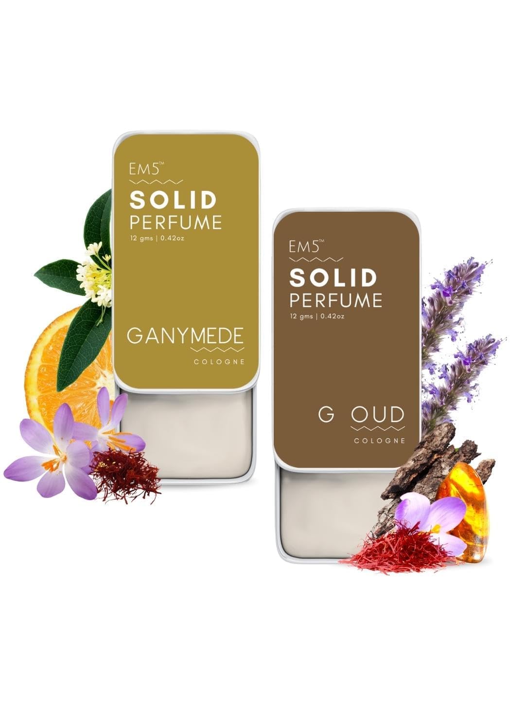 Generic Combo Pack of 2 | Ganymede & G Oud Fragrance Solid Perfume | Travel & Pocket Friendly Perfume | Non-Greasy Alcohol Free Cologne | Strong & Lasting | Gift Pack for Him & Her