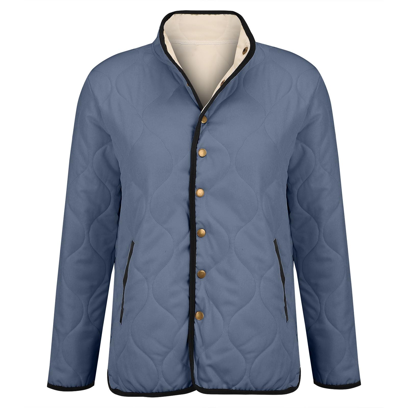Chaqueta acolchada para mujer, talla grande, abrigos de invierno para mujer, acolchados, gruesos, ligeros, de plumón, a la moda, cuello vuelto, parka, abrigo impermeable, casual, manga larga, cárdigan
