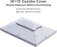 Vista 2 de Grand Patio - Reemplazo de techo de toldo para glorieta al aire libre de 10 x 13 pies, toldo de dos niveles de poliéster PA, toldo de sombra anti-UV