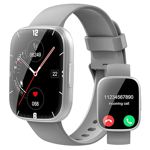Puqo Smart Watches for Men Women, 1.95" HD Touchscreen Fitness Tracker with Bluetooth Calls, IP68 Waterproof, 120+ Sport Modes, 7-Day Battery, 24/7 Heart Rate & Sleep Monitor for Android iOS (Gray)