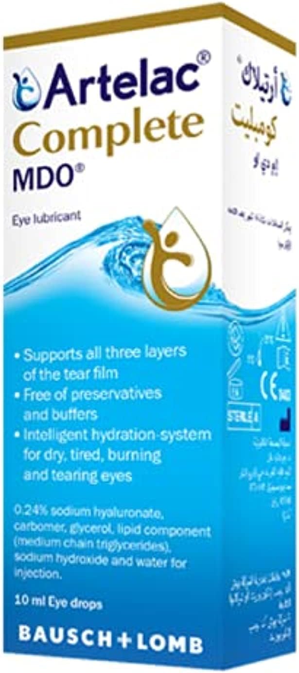 Artelac Complete Mdo Eye Drops and Lubricant for Tired, Burning, Tearing Eyes - 10ml