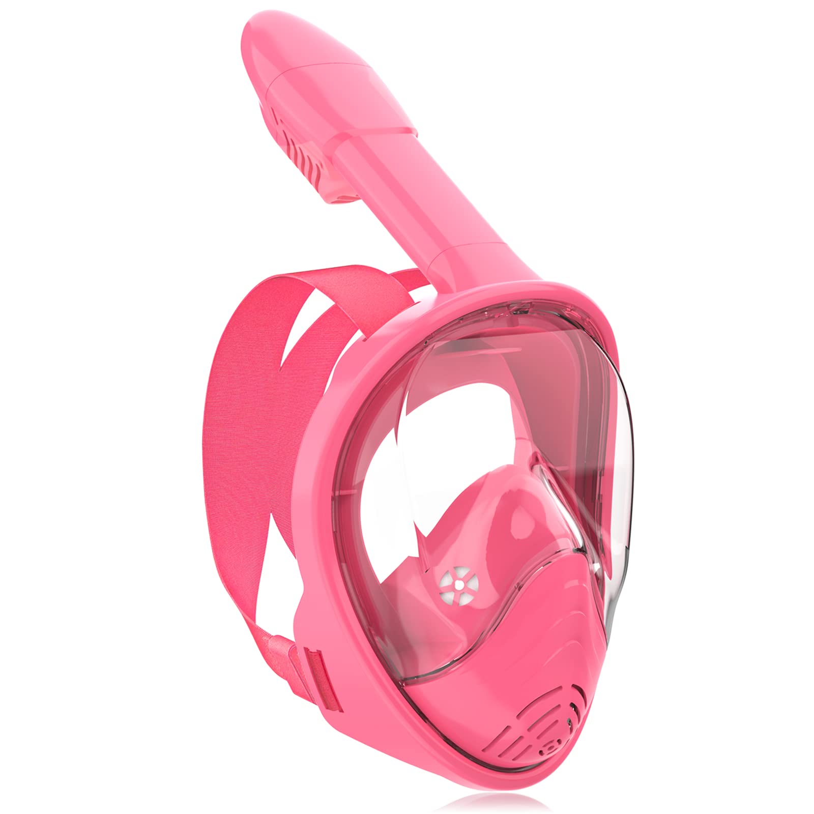 Full Face Snorkel Mask Kids,Protect Kids' Breathing and Eyes with Safe and Anti-Leak Anti-Fog Breathing System Swimming Mask (Basic, Pink)