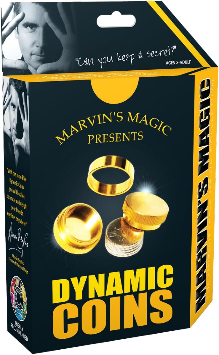 Marvin's Magic - The Dynamic Coins Amazing Trick Set for All Levels - Magic Set with Fun Magic Tricks and Prank Kit - Prop Money, Family Games, Magic Kit, Prank kit, Cool Gadgets