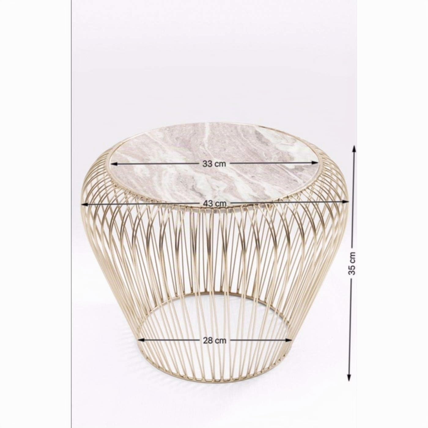 Kare Design Mesa Auxiliar, gris, 43 cm
