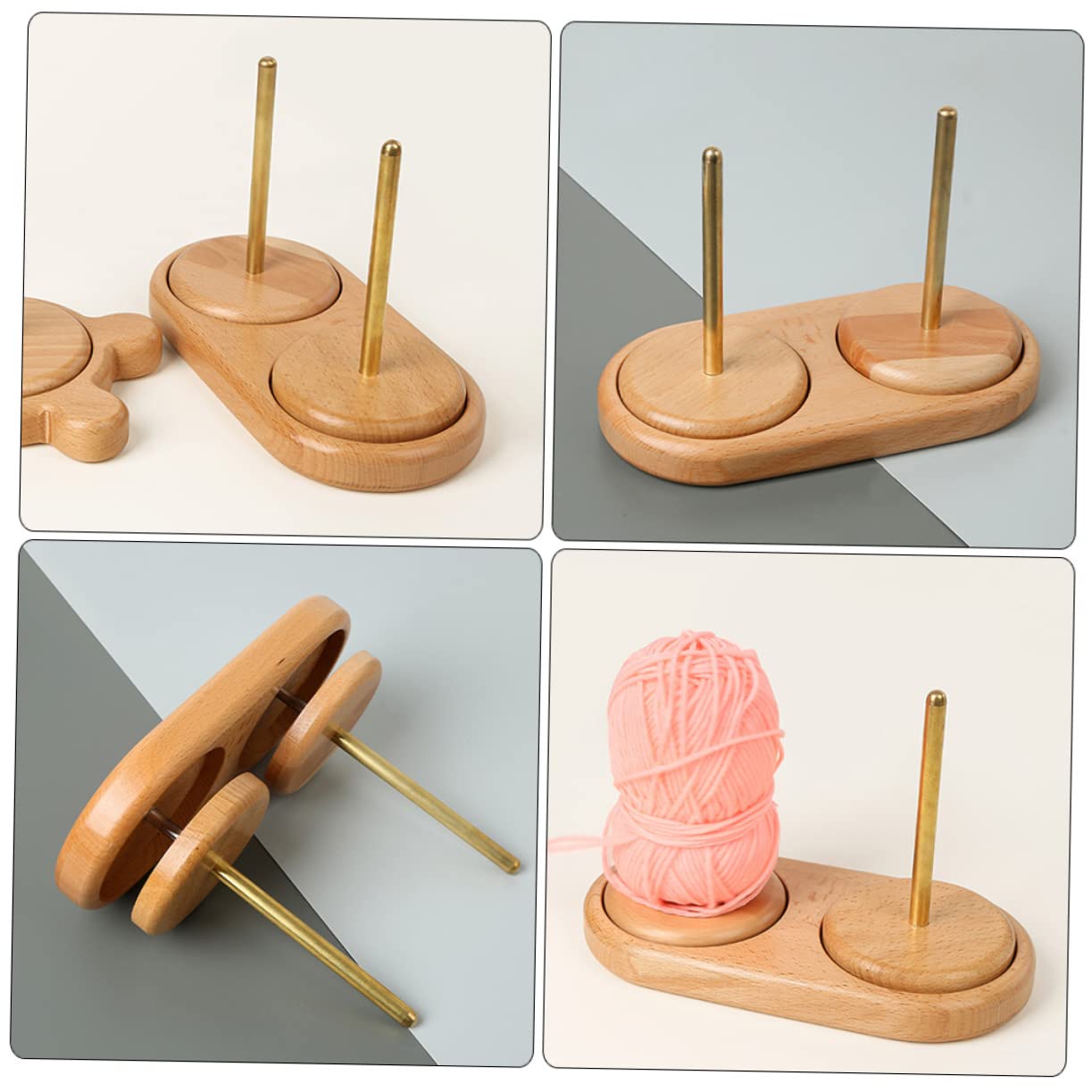 Support Bobine Fil Couture Bois Rack De Rangement Rotatif pour Pelote à Tricoter Accessoire Pratique pour Crochet Et Travaux Manuels à Domicile