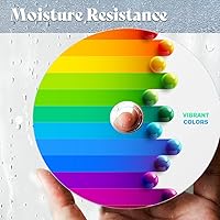 Vista 3 de CD-R 52X 700MB - Discos en blanco imprimibles CD-R de inyección de tinta blanca resistente a la humedad, 100 discos de caja de pastel de discos