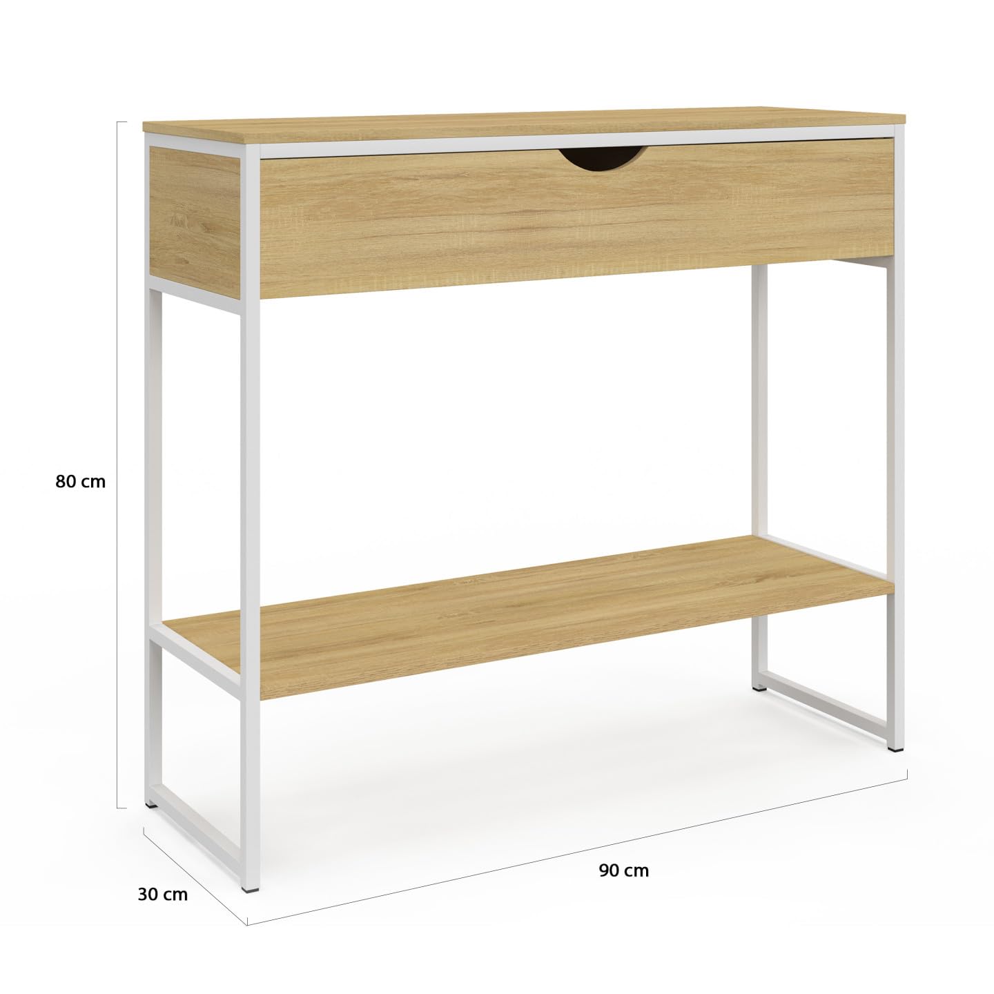 IDMarket - Console Detroit 1 tiroir 1 étagère Design Industriel