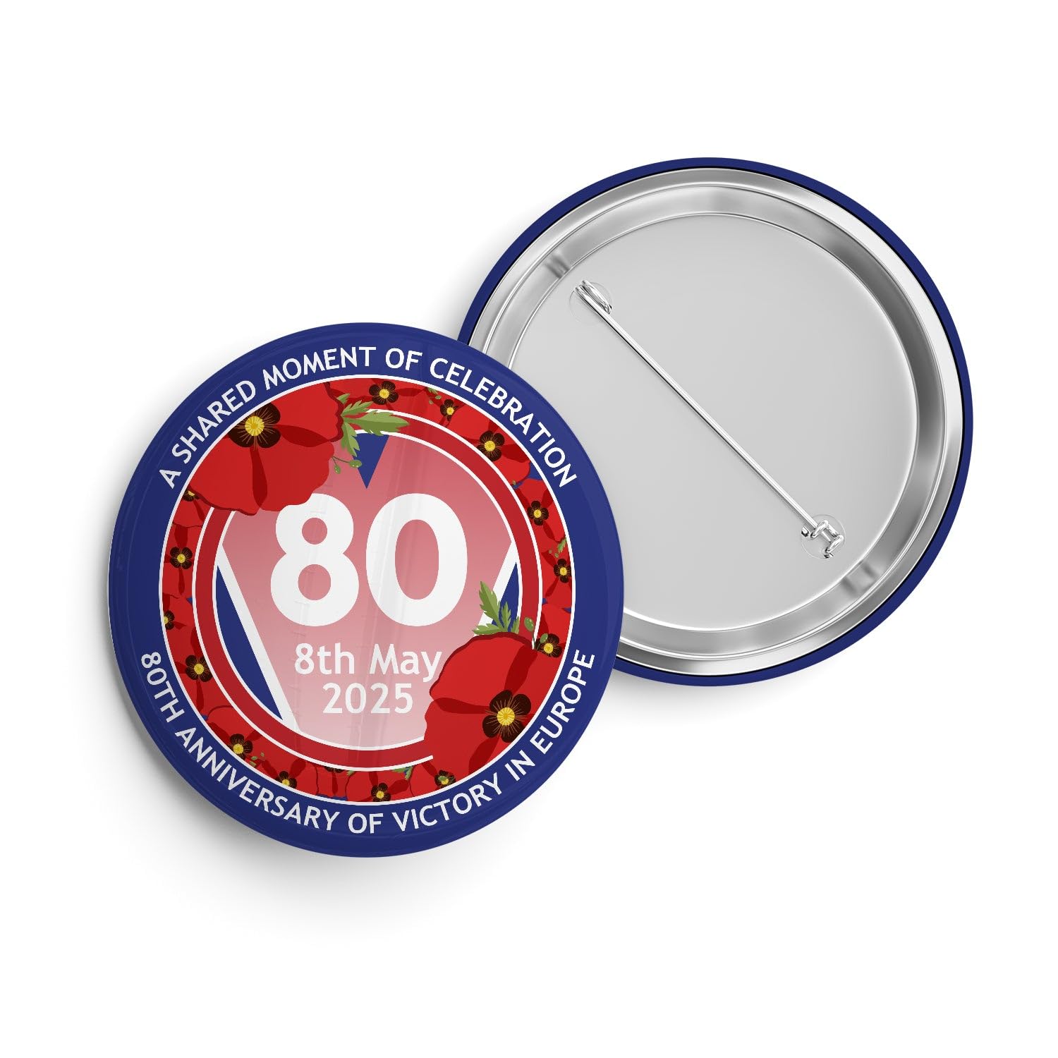 VE-Day 80th Anniversary Standard Badge Design 7 - Special Edition, Size 100