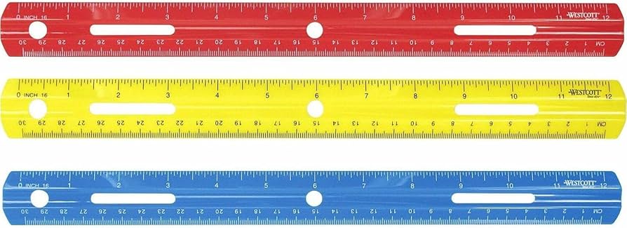 Amazon.com : Acme 10526 Westcott Plastic Ruler, Metric/Inch, 12