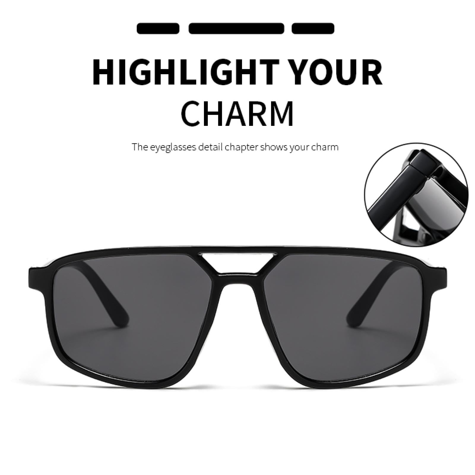 Gafas de sol con protección Uv400 | Marco pequeño doble puente | Mujeres y hombres para deportes al aire libre y conducción
