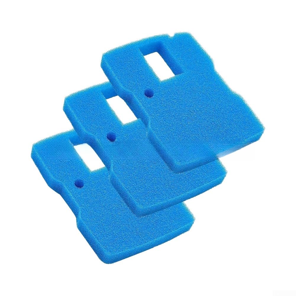 Lot de 3 éponges filtrantes de bassin pour CUF-6000-3 en mousse de rechange pour pompe de 660 GPH – Filtration bleue pour médias 30 x 22 x 4 cm (6 pièces)