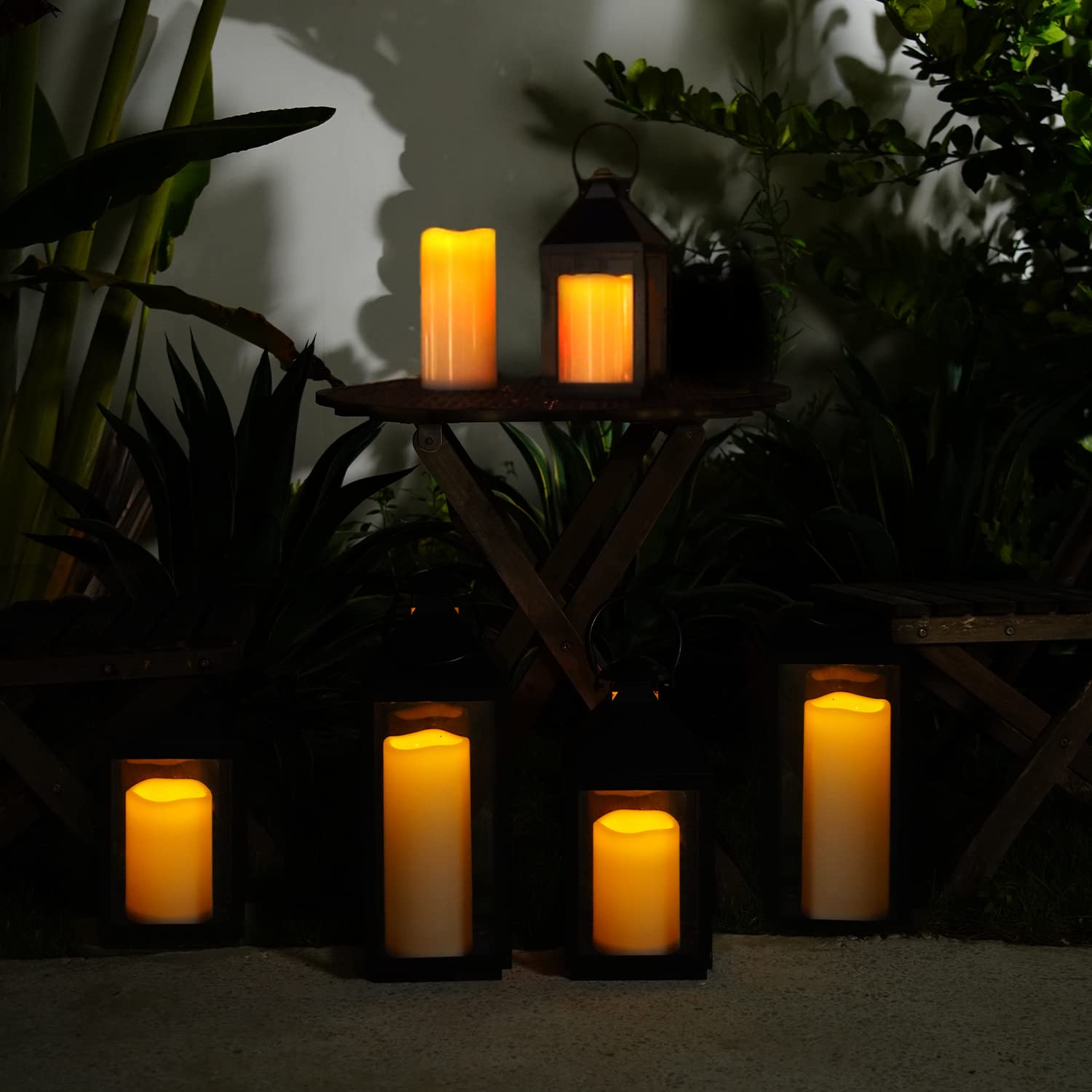 5plots Set 2 Grandi Candele LED 30,5 Cm Bianche - Impermeabili Con Telecomando E Timer Per Esterno