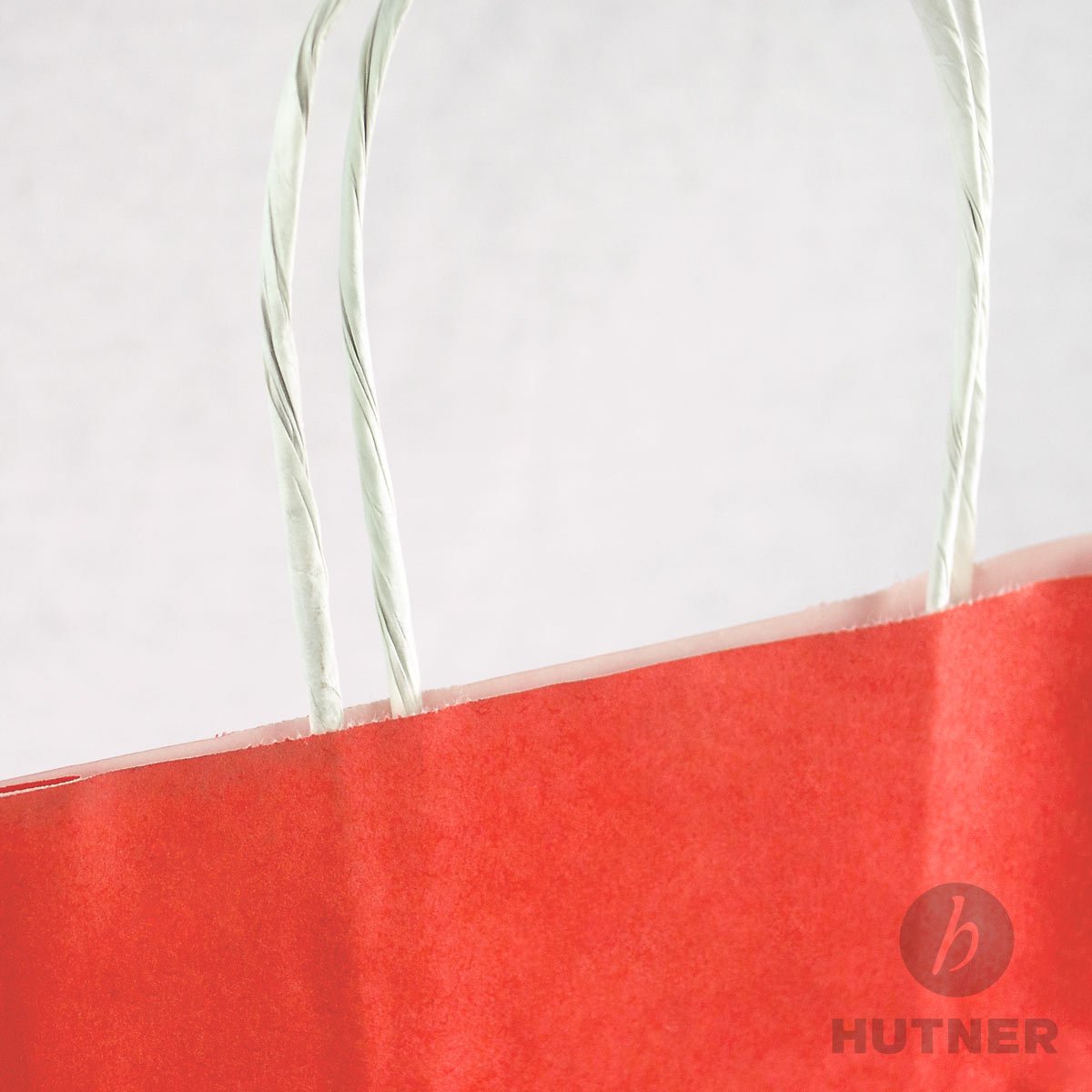 Papiertüten rot mit Kordel-Henkel I 250 Stk. 22+10x28cm I Papiertragetasche für Einzelhandel, Weihnachten, Mitbringsel, TO-GO I Geschenktüten aus Kraftpapier I HUTNER