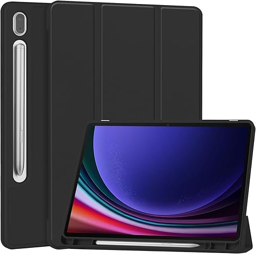 Miniatura 10 de Miimall Funda compatible con Samsung Galaxy Tab S9 Tablet 2023, [cuero delgado + diseño plegable] [Protector completo trasero de TPU]