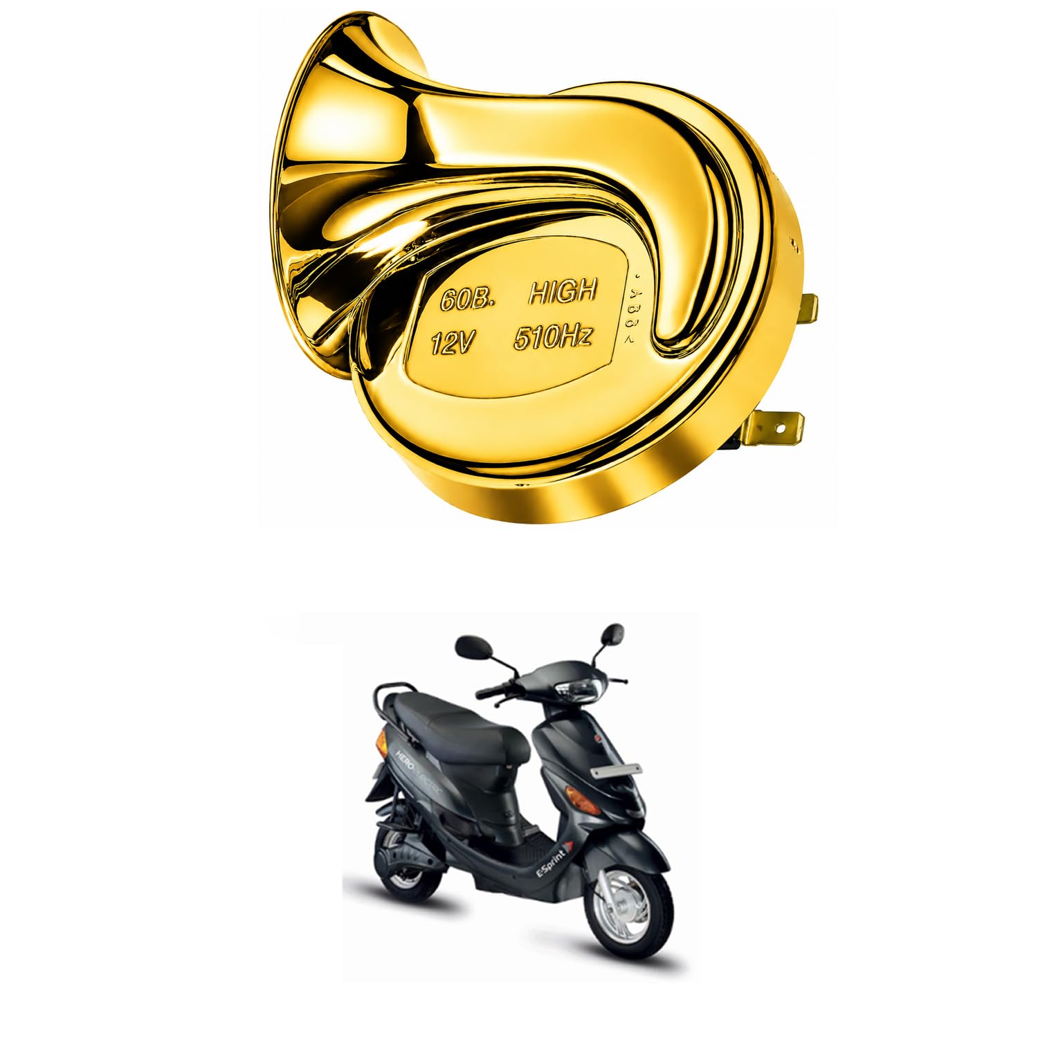 Universal 12V Snail Tweeter Horn 300dB Super Loud Waterproof Electric Horn, Premium Chrome Finish, Heavy Duty Brass Terminals for Car, Bike, Truck, SUV Comfortable With E-Spr-int-image-36