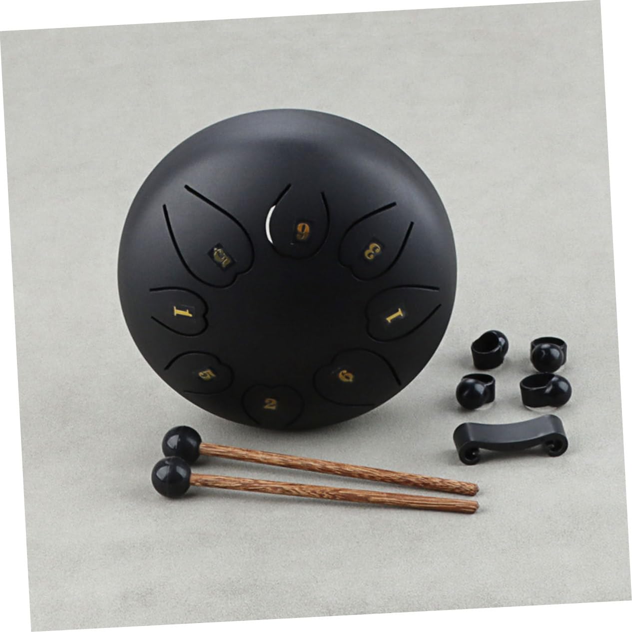 Levemolo Instrumento Etéreo de Metal Negro, Percusión para Principiantes, Sonido Penetrante, Uso con Manos o Baquetas, para Yoga y Meditación