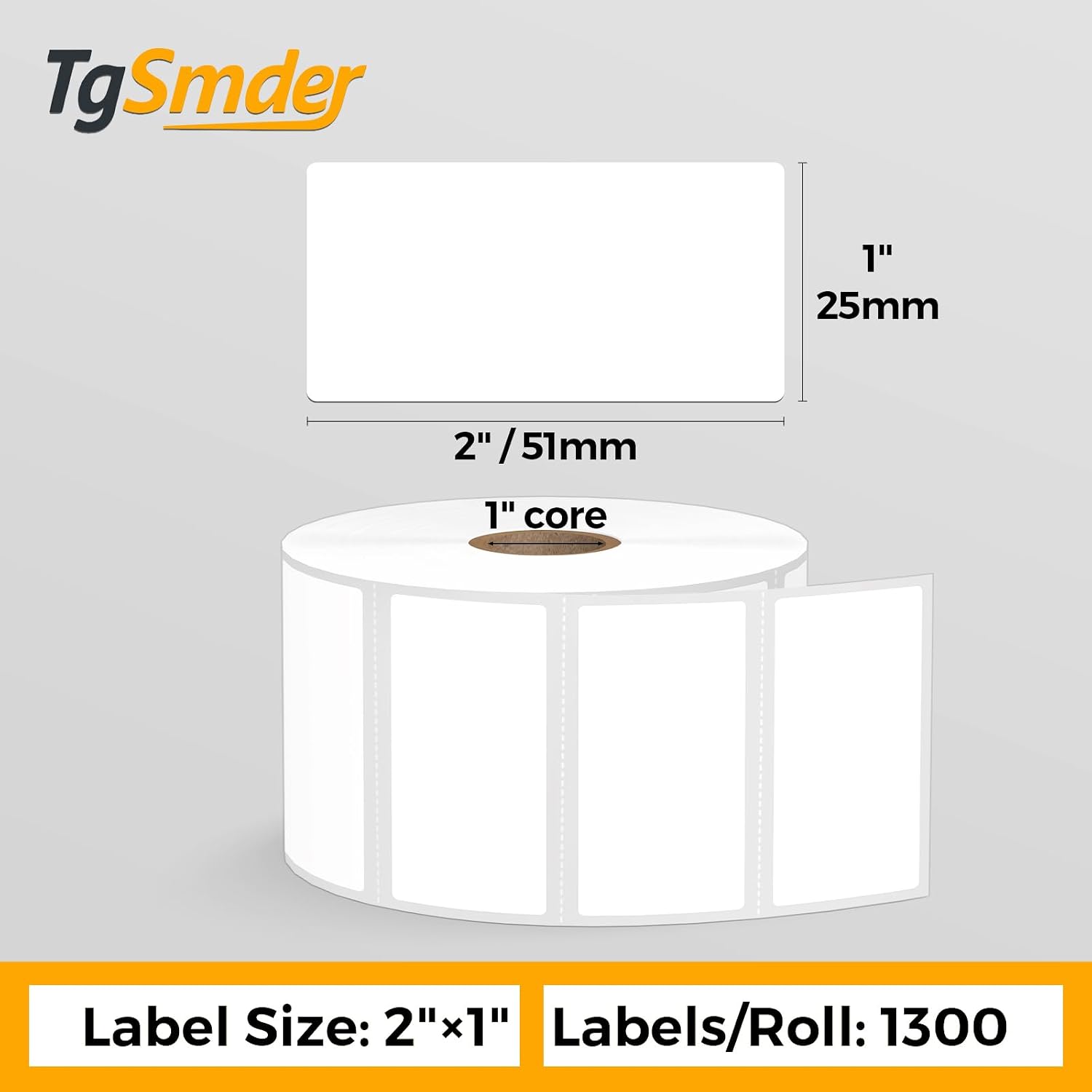 24-Roll (1300/Roll) 2" x 1" Thermal Barcode & SKU Labels, 1" Core image 2