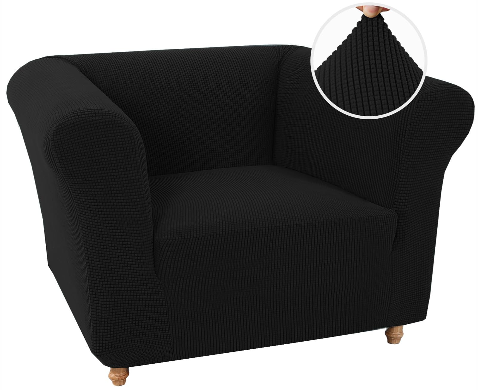 Wjhdwyd Nero Chesterfield Stretch Sofa Cover Non-Slip Stain Resistant Stretch Sofa Slipcover 2 Seater Sofa Cover With Armrests Super Soft Fabric(,1 Posto)