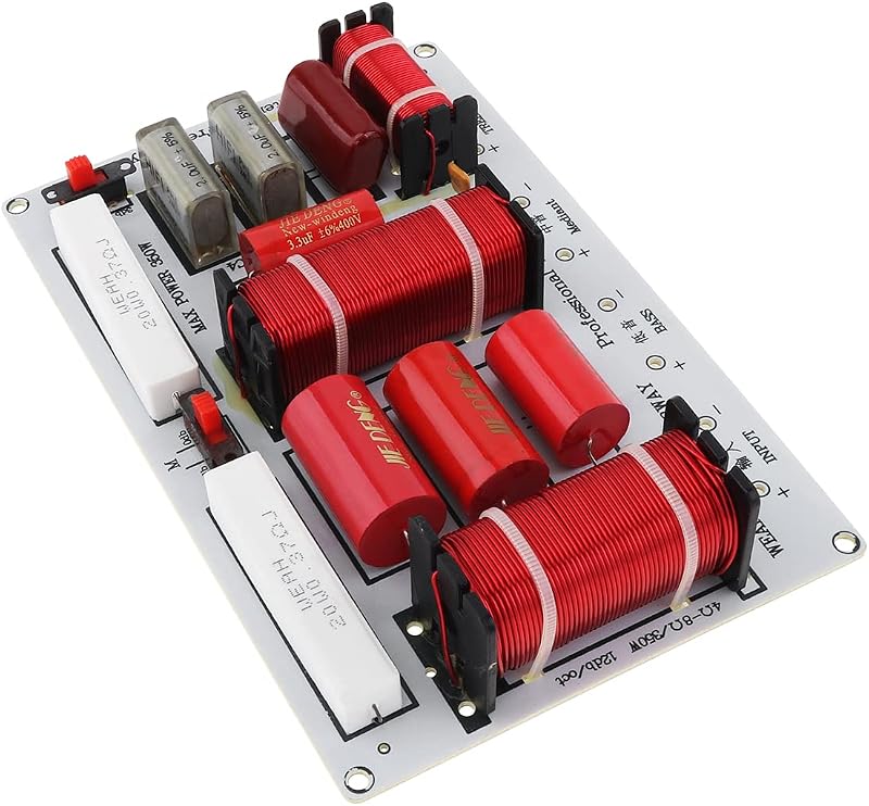 3 cruces de parlantes, 350 W, 3 vías, 3 unidades de parlantes, parlantes HiFi para el hogar, divisor de frecuencia de audio, filtros cruzados