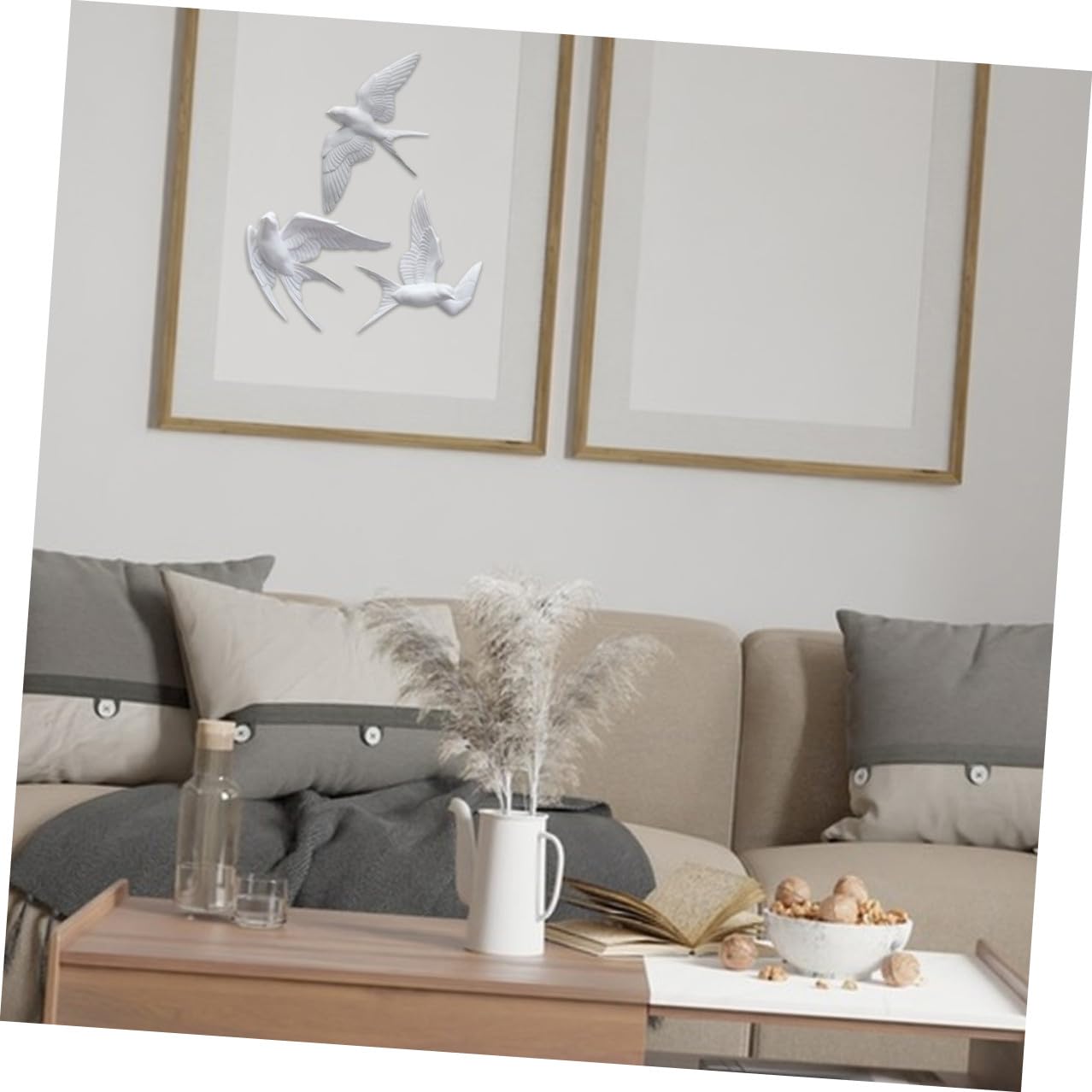 Yardwe 3 Stück 3D Schwalben Wanddekoration Aus Kunstharz - Realistische Vogel Wanddeko Für Wohnzimmer Esszimmer Flur Nordischer Stil Wandkunst