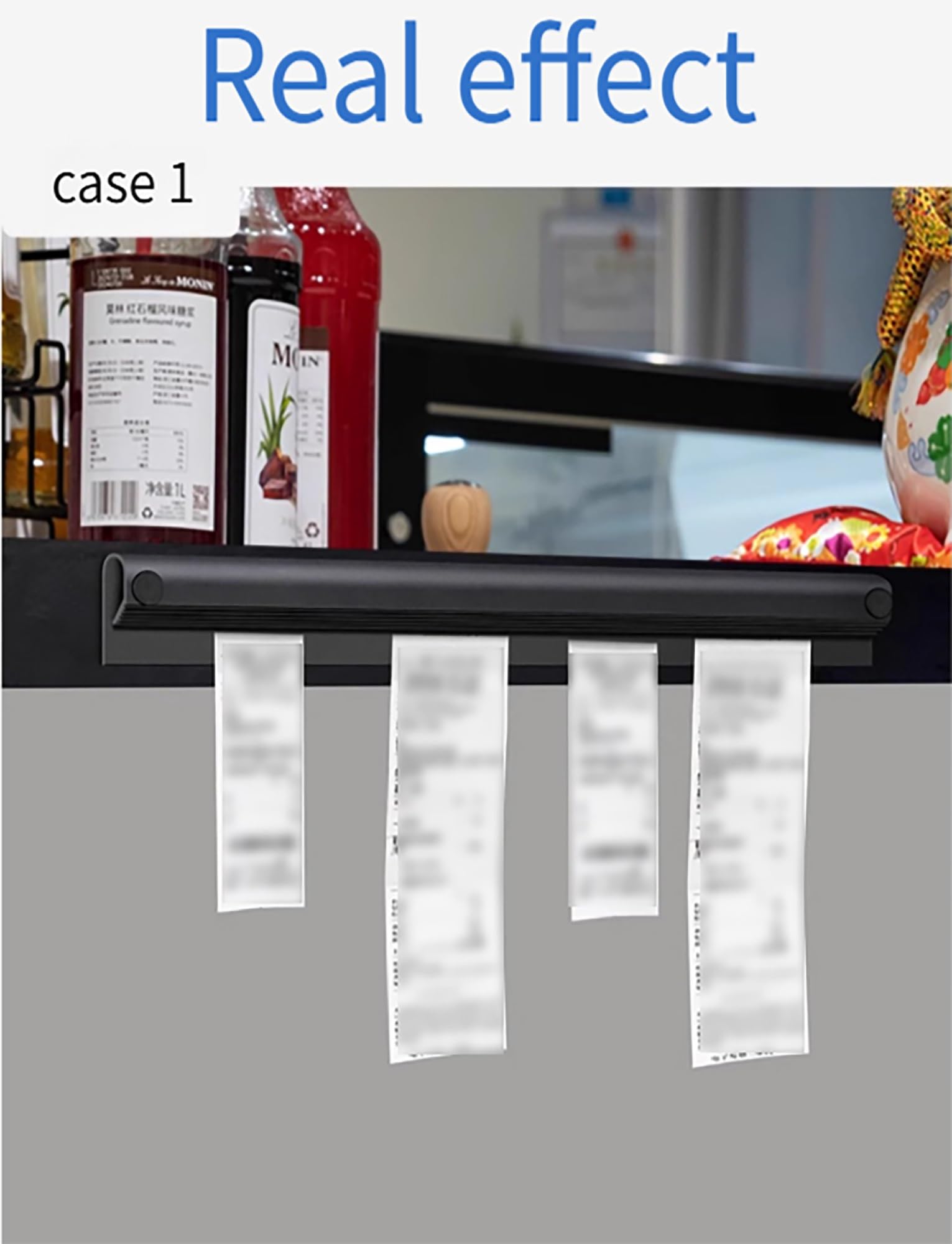 Riel de control deslizante, porta tickets de aluminio for cocina, restaurante, oficina, cafeterías y bares, fácil de usar for organizar pedidos y notas.(120cm/47.2in)