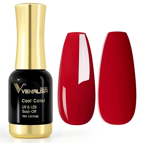 VENALISA - Esmalte de uñas de gel, color granate para primavera y verano, esmalte de uñas en gel para remojar con LED UV, arte de uñas, salón de