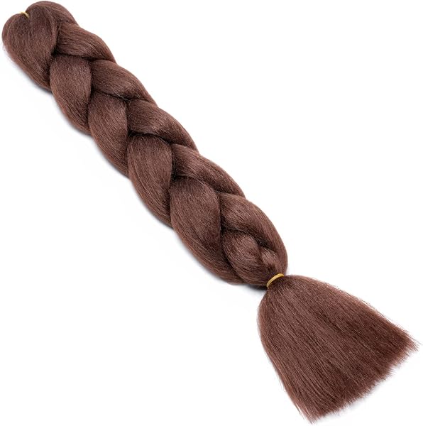 60cm Extensiones de Pelo Trenzas Africanas Castaño Oscuro Extensiones para Trenzas Africanas 1 pcs 100g Kanekalon Pelo para Trenzas Africanas Sintetico Extensiones de Trenzado Cabello Braiding - 5