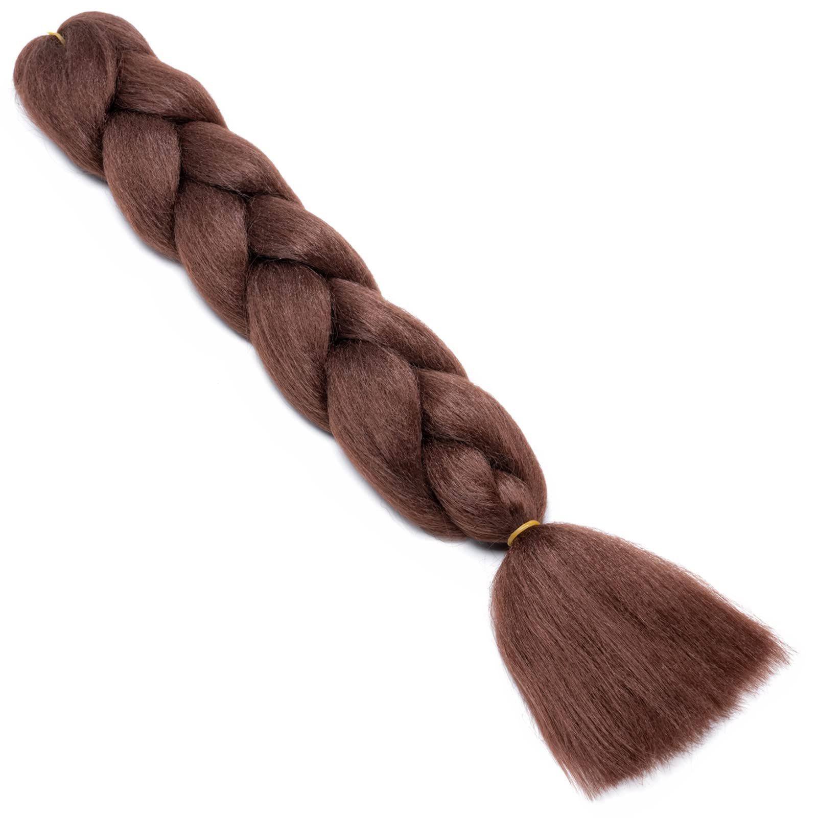 60cm Extensiones de Pelo Trenzas Africanas Castaño Oscuro Extensiones para Trenzas Africanas 1 pcs 100g Kanekalon Pelo para Trenzas Africanas Sintetico Extensiones de Trenzado Cabello Braiding — view 5