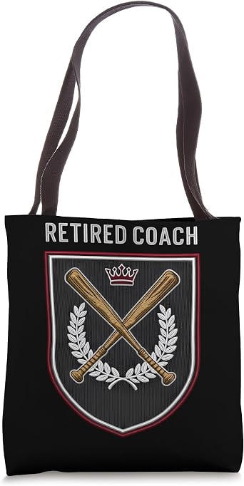 Retired Coach Baseball Dugout Legend Emblem Tote Bag