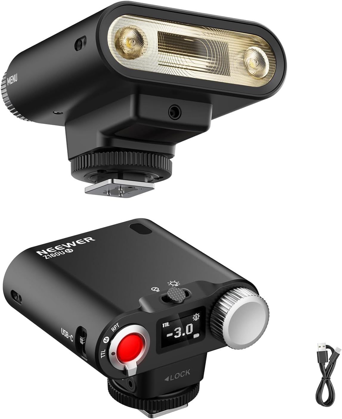 NEEWER Z160U-N Flash Speedlite Fotocamera Solo Compatibile con Nikon, 18Ws GN14 6000K TTL HSS 1/8000, Luce per Macchina Fotografica con Batteria 1100mAh USB C Riciclo 1.4s 1100 Flash a Piena Potenza