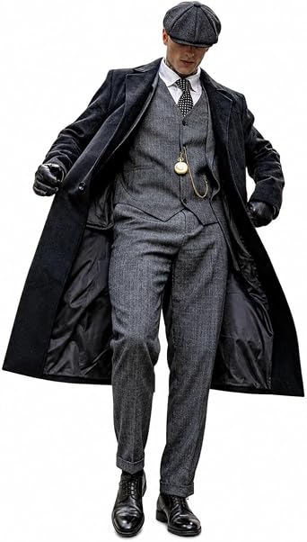 Mens Thomas Shelby Peaky B Cillian Murphy Costume Wool Long Coat Overcoat
