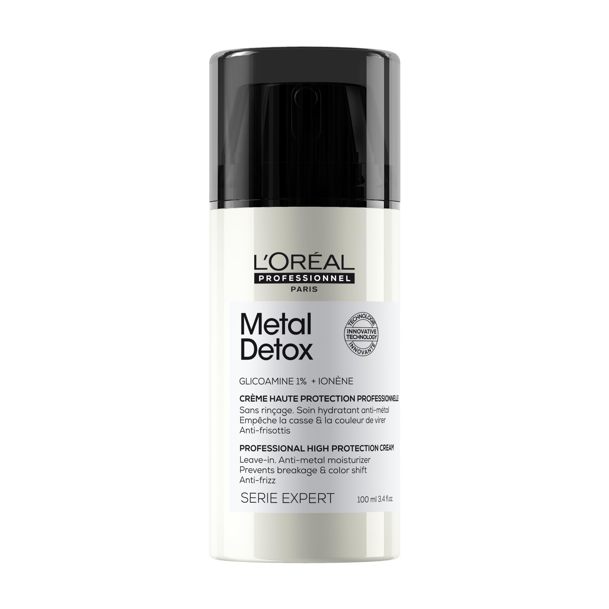 L'Oréal Professionnel Serie Expert Metal Detox, Leave In, Crema Profesional Sin Aclarado Alta Protección, Filtro UV y Glicoamina, Detiene la Rotura y Protege el Color, Todo Tipo de Cabello, 100 ml