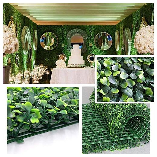 Realistic & Thick Artificial Hedge Boxwood Fence Privacy Screen Panels 20"x20", UV Protection Fresh Faux Foliage Backdrop Wall Decor for Indoor Outdoor, 6 Pack