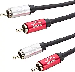 Cabos & Plugs Cabo 2x RCA para 2x RCA, 2 Metros, Cobre OFC, Conectores Banhados a Ouro
