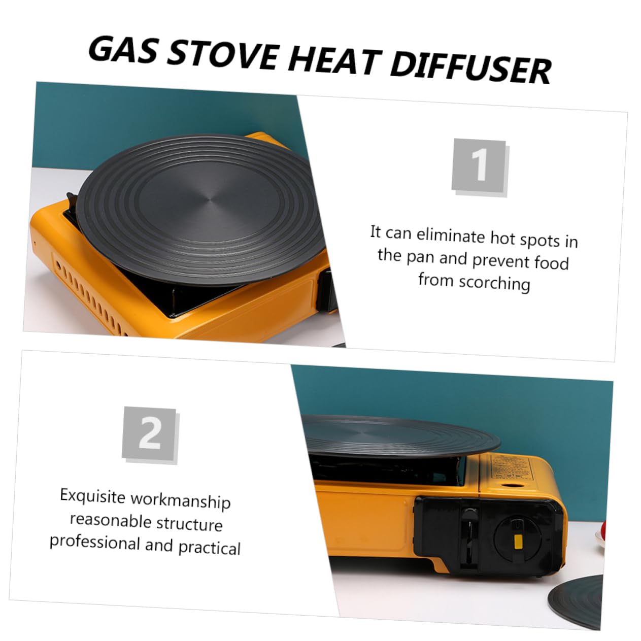 Healifty Difusor Distribución Uniforme del Calor de Aluminio de Calor Redondo de 28cm y Ahorro Cocina para Estufa de Gas