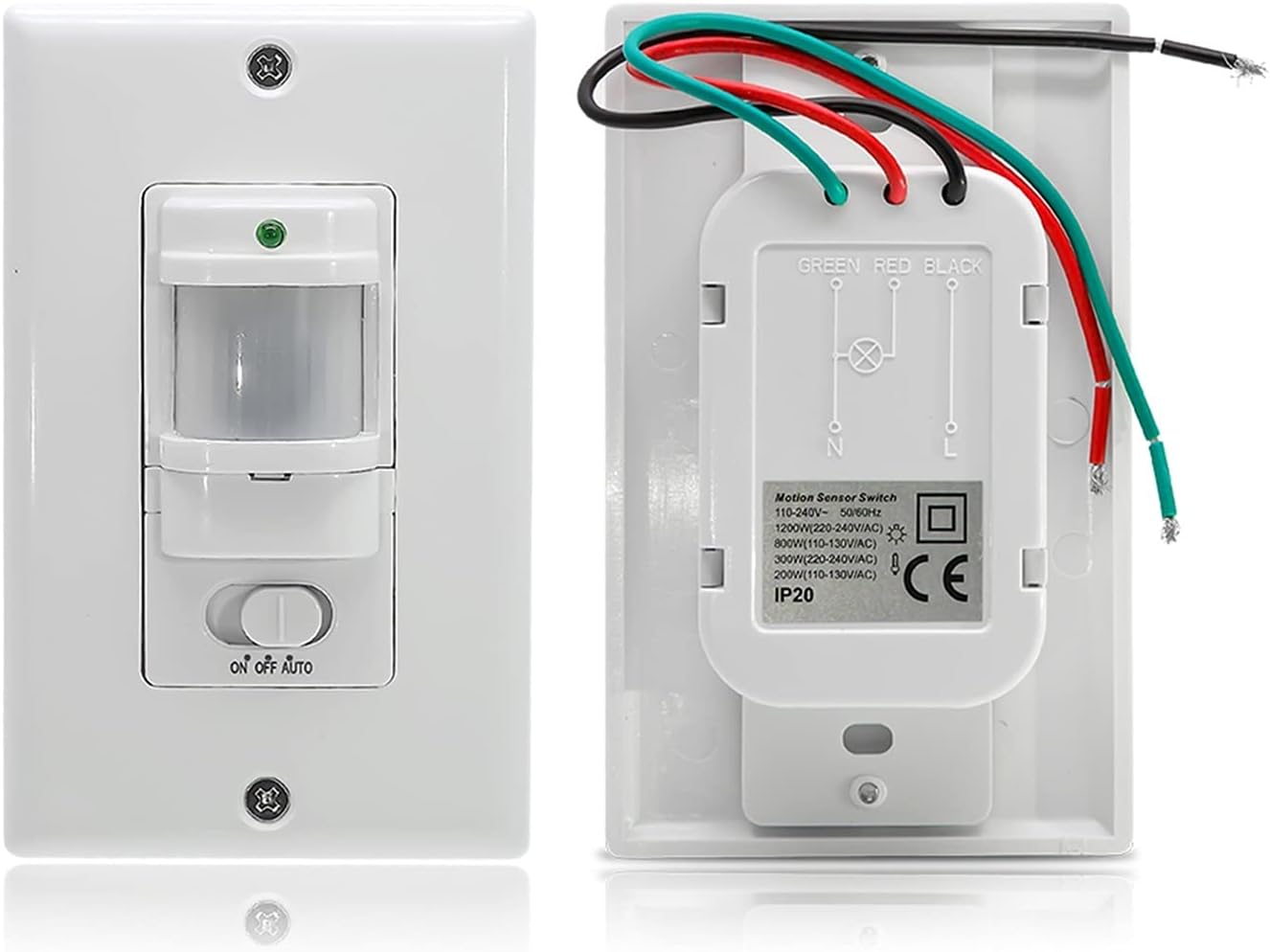 110V ~220V AC ON Off Auto Wall Mounted Motion Sensor Switch,Automatic Infrared Light Switch with Light Control Sensor Nicely