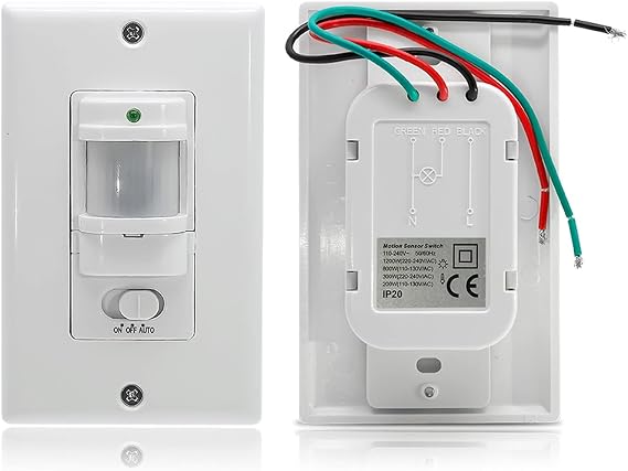 110V ~220V AC ON Off Auto Wall Mounted Motion Sensor Switch,Automatic Infrared Light Switch with Light Control Sensor Nicely