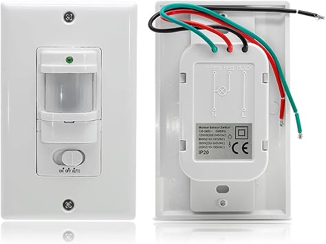 110V ~220V AC ON Off Auto Wall Mounted Motion Sensor Switch,Automatic Infrared Light Switch with Light Control Sensor Nicely
