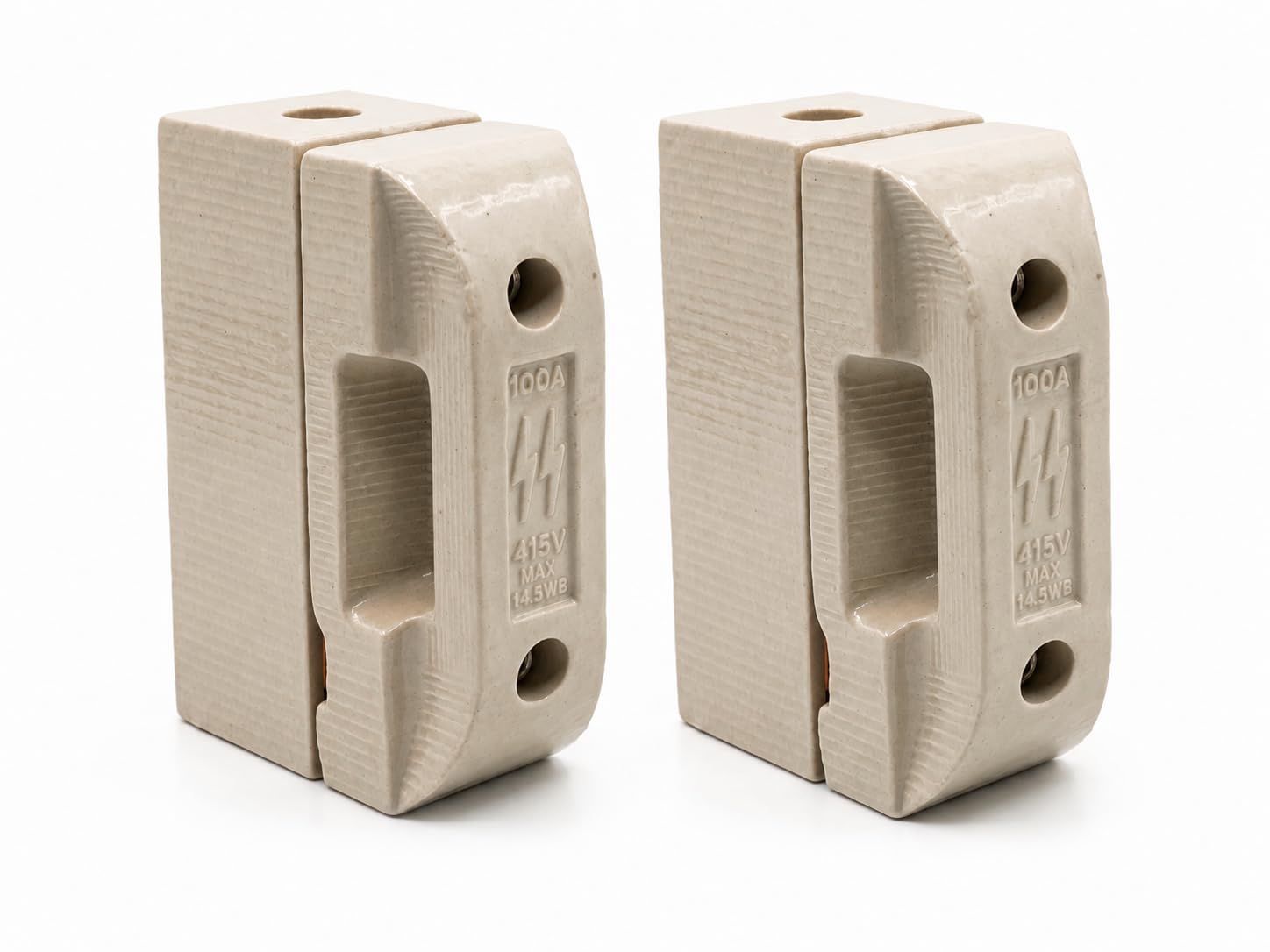 100 Amp Kit Kat Fuse Porcelain Cutout Unit | 415V AC Rewirable Fuse Holder | Heavy-Duty Ceramic cutout Base for Industrial, Commercial & Domestic Panels (Pack of 2)-image-4