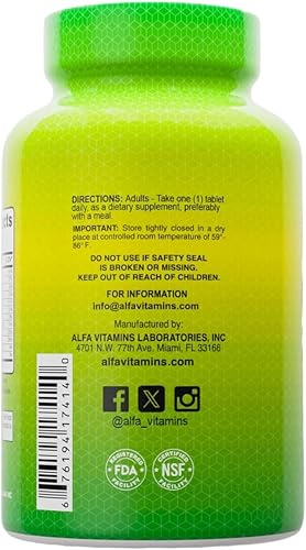 Miniatura 3 de ALFA VITAMINS Multi Daily Vitaminas Esenciales Vitaminas para Apoyar el Sistema Inmunológico y Promover un Estilo de Vida Saludable 120 Tabletas
