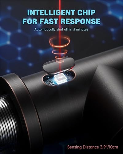 Vista 23 de APPASO Grifo de cocina sin contacto con rociador extraíble, grifo de fregadero de cocina con sensor de movimiento en cascada, grifo de fregadero