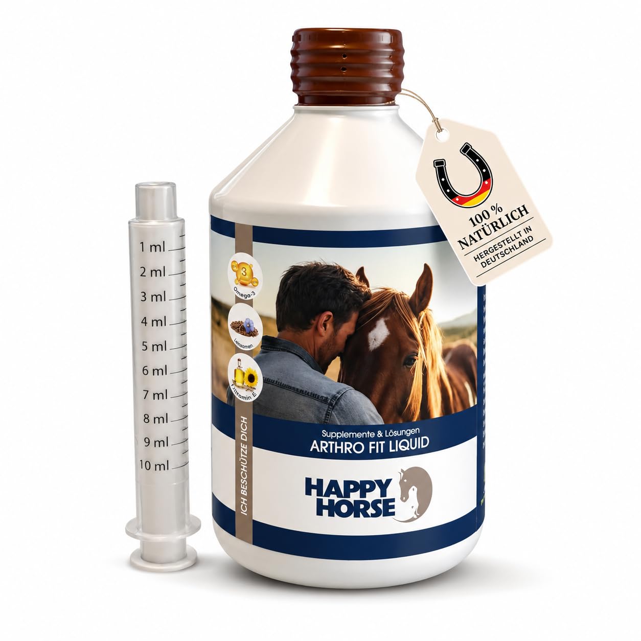 Happy Horse Arthro Fit Liquid 500ml – MSM & Hyaluronsäure für Pferde | Gelenkpflege bei Arthrose & hoher Belastung | Unterstützt Beweglichkeit & Regeneration | Ergänzungsfuttermittel