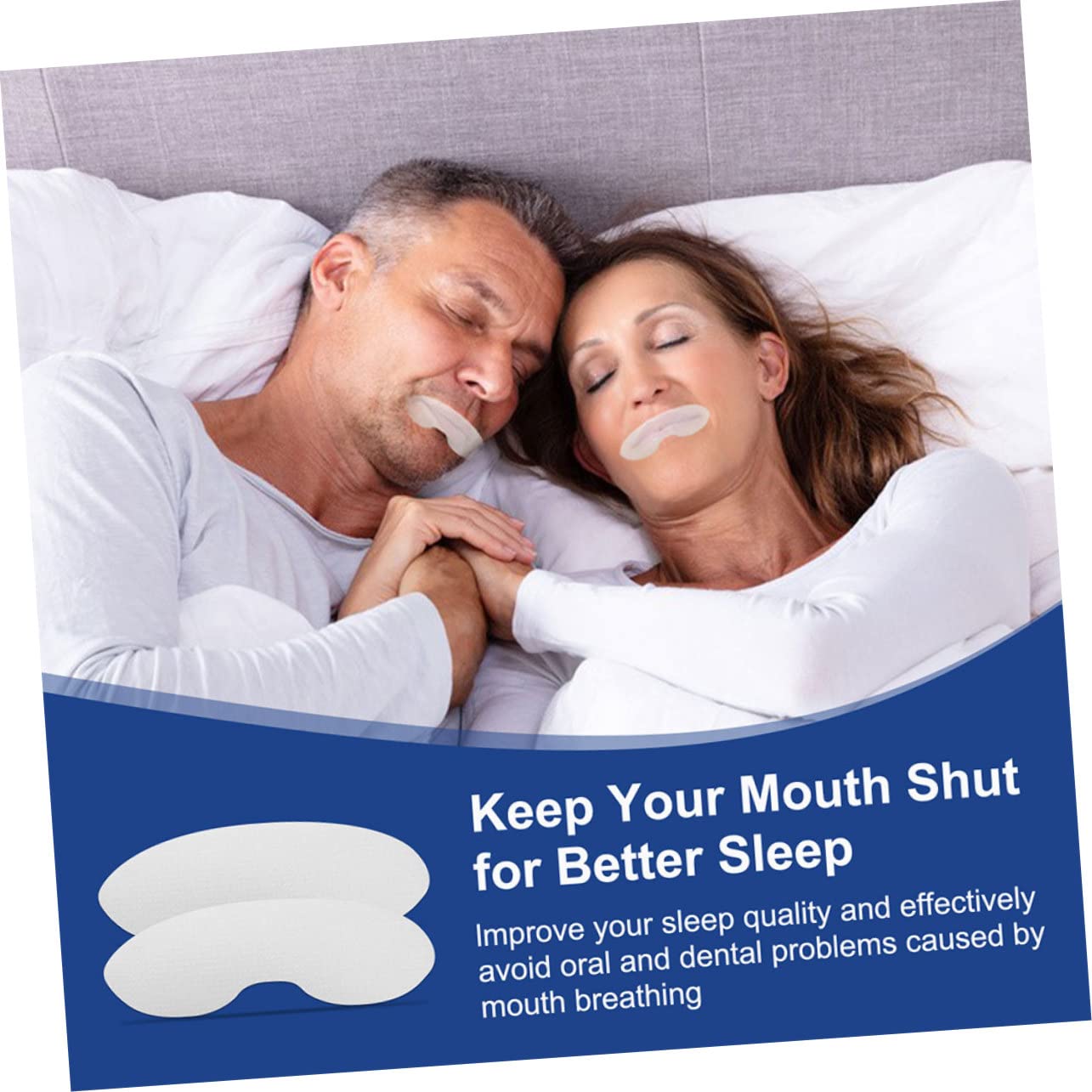 Cintas Para Dormir Antirronquidos De Tiras Adhesivas Para La Boca Y La Respiración Nasal Material Seguro Y Transpirable 90 Hojas*4
