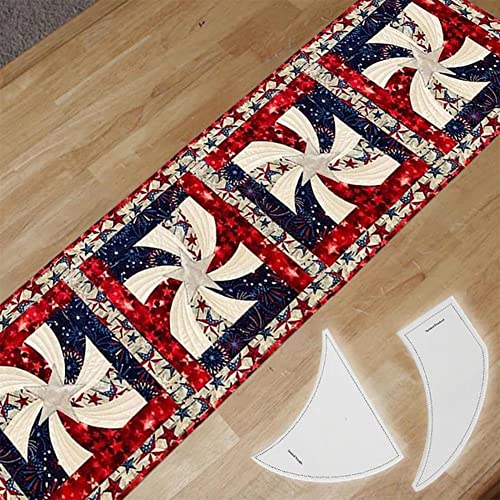 2 Stück/Set Patchwork Lineal Professional DIY Acryl Twisted Pinwheel Quilting Vorlage Stitchwork Zubehör für Schneider Cover