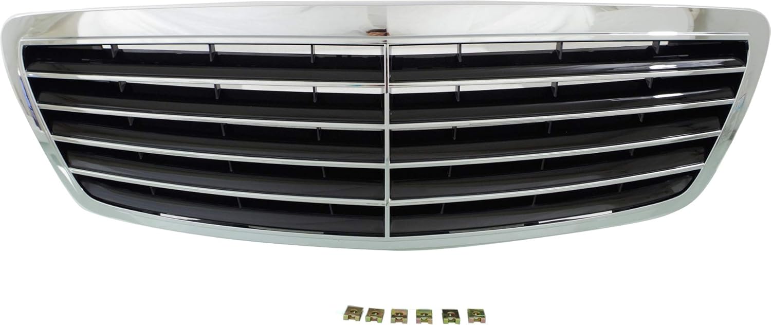 Garage-Pro Grille Assembly Compatible with MERCEDES BENZ S-CLASS 2003-2006 Chrome Shell/Painted-Black Insert