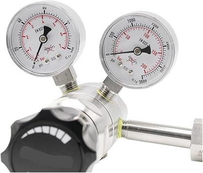 reducing valve Pressure Regulator Ss316L High Purity Stainless Steel 3500psi Dual Stage Nitrogen Pressure Regulator For Cylinder