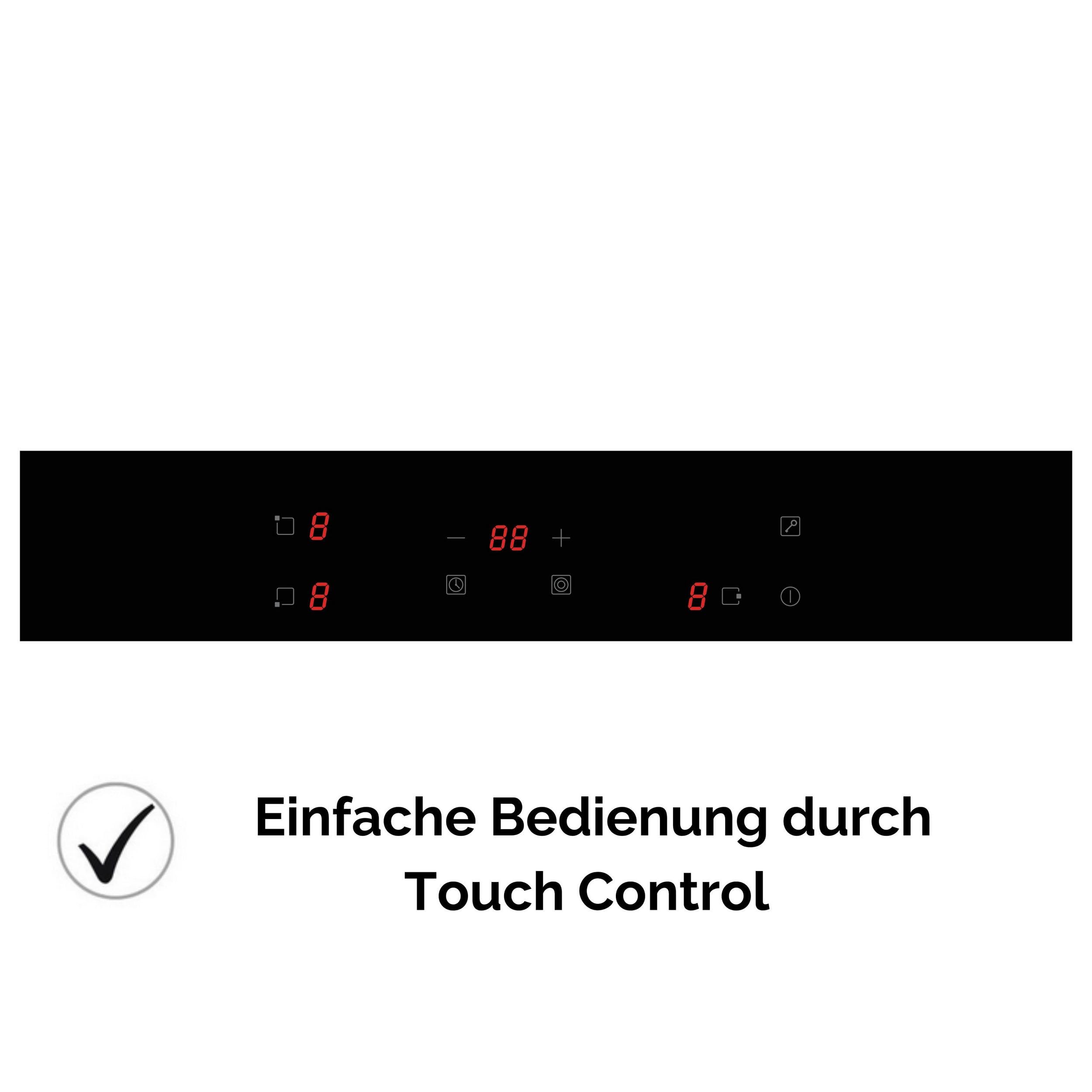 PKM Einbau Herd Set Backofen 45 cm Glaskeramik-Kochfeld Umluft Timer