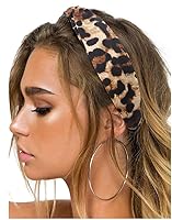 Vista 49 de Huachi Diademas para mujer con nudos torcidos, bandas elásticas bohemias para el cabello, antideslizantes, para niñas, turbante entrecruzado, liso