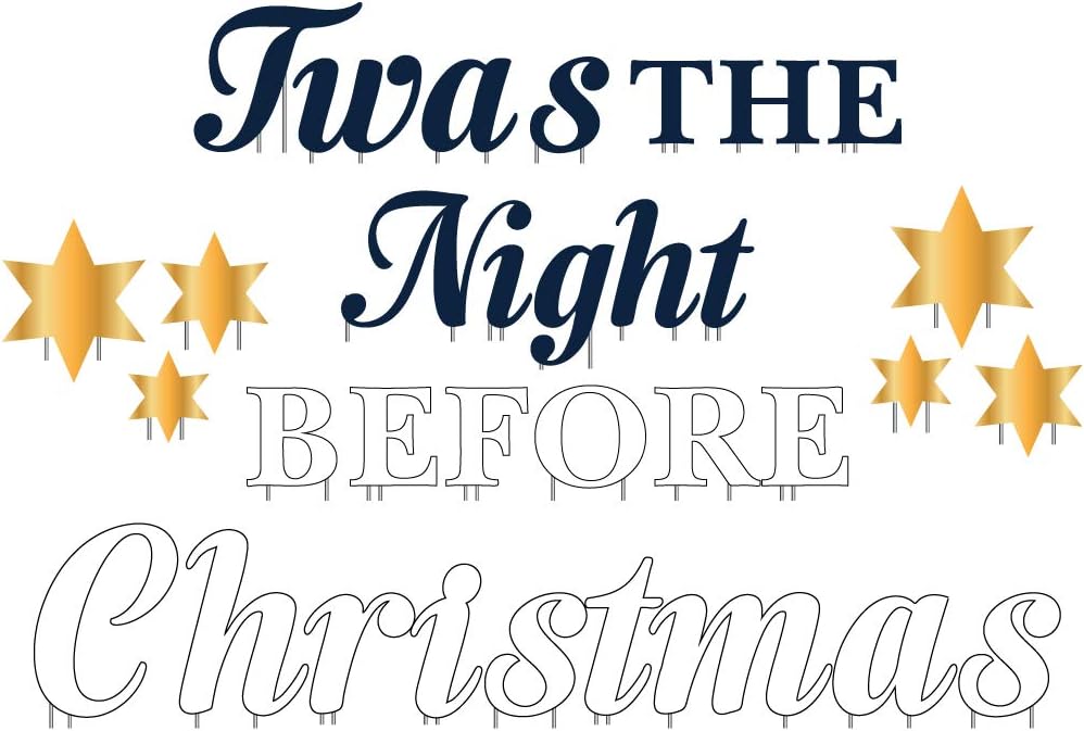 VictoryStore Christmas Yard Decorations: Twas The Night Before Christmas Yard Decoration Letters 33pcs with Stakes